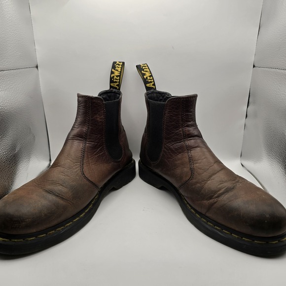 Dr Martens 2976 Leather Chelsea Boots Brown Slip On Mens US 10 UK 9